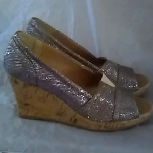 New open toes sandals. Brand Rampage size 6. Silver glitter color. Very elegant.